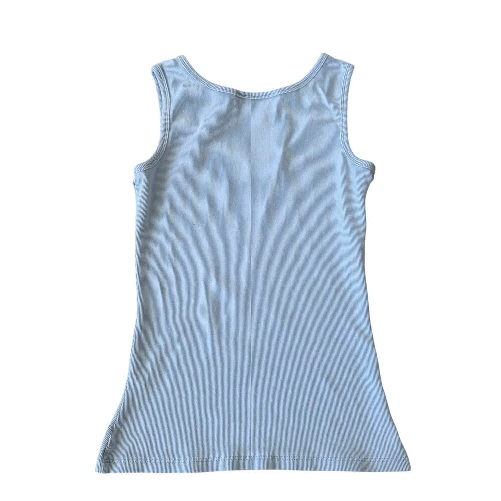 Christine Alexander Y2K Rhinestone Tank Top L Floral Fairycore Cami Baby Blue - Picture 6 of 6